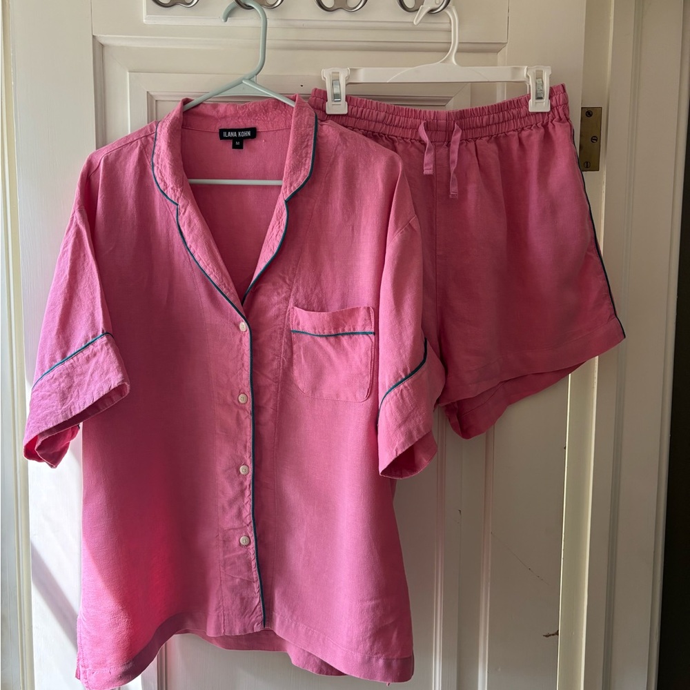 Pink Button-Up Pajama Set